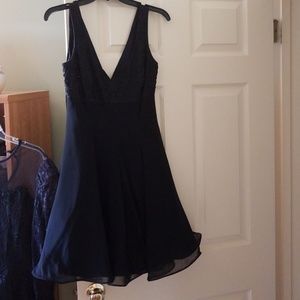 Black silk evening dress